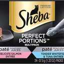 SHEBA PERFECT PORTIONS 2.6 oz. Multipack Pate, Delicate Salmon and Tender Whitefish & Tuna Wet Cat Food (12 Twin Packs) 2 pack BB 02/17/28