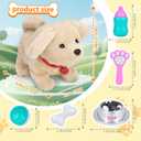 Electric Interactive Dog Plush Golden Retriever Toy Puppy Plush Pet Dog-Walking,Barking,Tail Wagging Interactive Companion Animal Toys School Prize Birthday for Kids Toddler Boys Girls