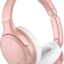 INFURTURE H1 Plus Doubly Fed Hybrid Active Noise Cancelling Headphones with EQ ModeWireless Over Ear Bluetooth Headphones with 4 Microphone, 90H Playtime,Lightweight for Home Travel Office (Pink)