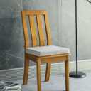 Chair Cushion for Dining Chairs with Ties Non Slip Memory Foam Kitchen Room Chair Pads 2 Pack 17x16 Inch, Khaki