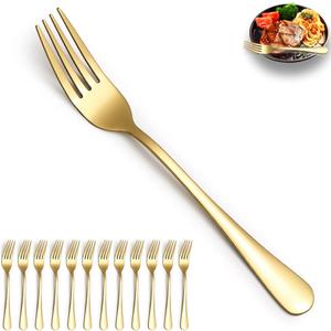 Gold Dinner Forks 40 Pieces, Stainless Steel Titanium Gold Plating Table Forks for Home, Restaurant, Wedding, Parties, Events, Daily Use