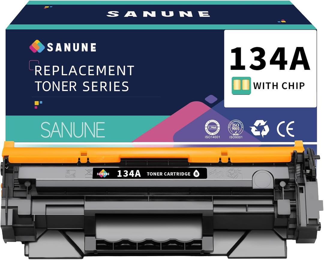 134A W1340A Toner Cartridge (with Chip) Replacement for HP 134A 134X W1340A W1340X Black Ink Cartridges for HP M209dw M234dw M234sdw M234sdn Printer Toner Ink (1 Pack)