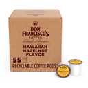Don Francisco's Hawaiian Hazelnut Coffee Pods, Medium Roast, 55ct | Compatible with Keurig Coffee Pod Brewers, 100% Arabica Coffee, Convenient Single Serve Brewing, Fresh Brew in Every Cup (EXP 10/16/27)