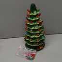 Joiedomi 15" Tabletop Prelit Ceramic Christmas Tree with 70 Multicolor Lights, Hand-Painted Ceramic Tabletop Christmas Tree with Extra Clear Top Star for Xmas Holiday Indoor Decorations (Green)