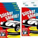 Sticker Shield - Windshield Sticker Applicator, Easy Application & Removal, Reusable, Clear Film, 4" x 6" Sheets (5 Packs, 10 Sheets Total)