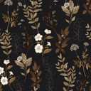 Fvlow Vintage Black Floral Self Adhesive Shelf Liner Wallpaper 17.4" x 78", Retro Brown Gold Leaf Design Wall Paper Contact Paper Waterproof Wall Covering for Countertop Desk Cabinets Drawer Liner