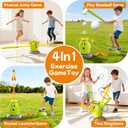 Cactus 4-in-1 Musical Jumping Toys Set with Ring Toss, Stomping Rocket Launcher and Baseball Game, Fun Indoor and Outdoor Toys for Active Play Sports Toy for Kids Ages 3 4 5 6 7 8+ Boys & Girls.