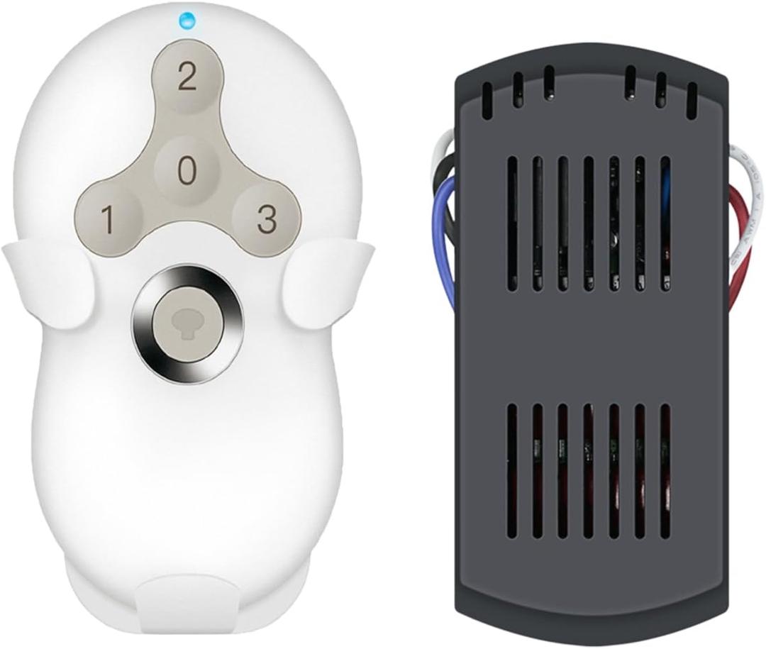 Universal Ceiling Fan Remote Control and Receiver Kit Compatible with Hunter 99122 99123 99600 99770 99813 99392,3-Speed Light Dimmer with Wall Mount Bracket