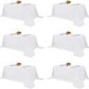 Fitable White Table Clothes for Rectangle Tables, 6 Pack  90 x 132 Inch  Reusable and Elegant Tablecloths, Polyester Fabric Table Covers for Wedding, Party, Banquet, Formal Events