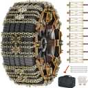 LILYPELLE Upgraded Snow Chains 8 Pack, Tire Chains for Cars/SUVs/Pickup Trucks, Emergency Anti Slip Tire Traction Chains for Tire Width 215-285mm