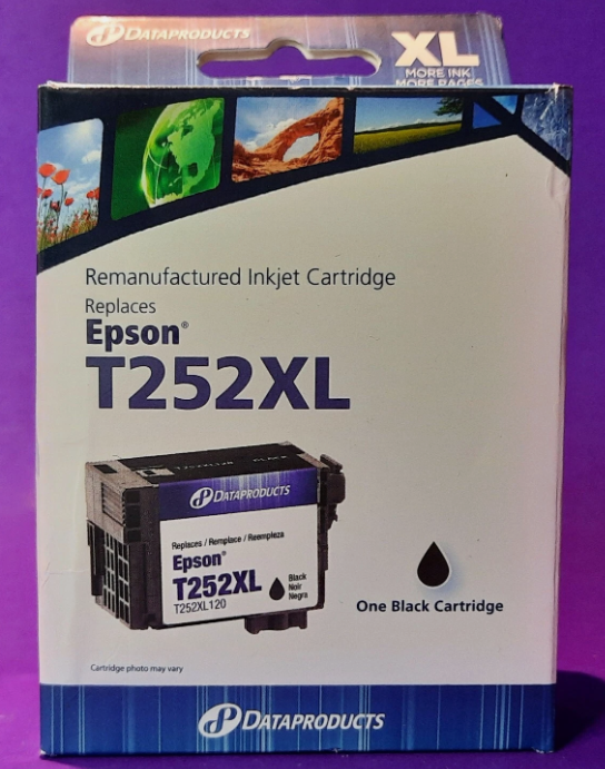 Epson 252xl Black Ink Cartridge Reman by Dataproducts New Sealed Box