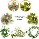 Reptile Plants, Terrarium Hanging Plant Vines Artificial Leaves Reptile Hide, Leopard Gecko Tank Accessories, Terrarium Decorations for Bearded Dragon Lizard Snake Geckos Chameleon