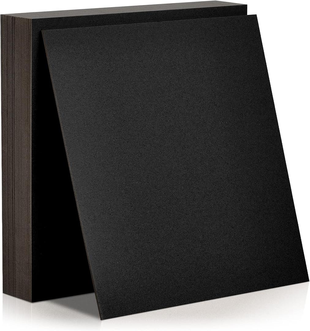 20 Pcs Book Board, Binders Board Chipboard Designer Bookboard Kraft Heavy Duty Chipboard Sheets Bookbinding Supplies for Book Binding Cover (Black, 12 x 12 Inch 80PT)