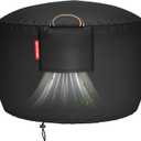 [2025 Upgraded 900D Fabric] Fire Pit Cover Round for 33-36 inch Fire Pit, 900D Heavy Duty Waterproof Fabric with Air Vent, Handle & Tightening Drawstring, 36" Dia x 20" H -Black