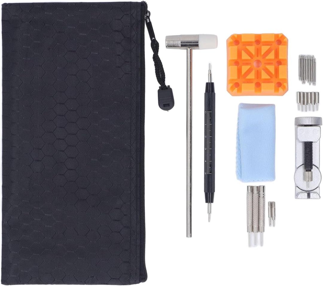 27pcs Watch Link Remover Kit Strap Replacement Tools with Black Scale Spring Bar Fork