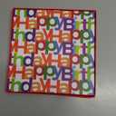 BIOBROWN Medium Birthday Gift Boxes with Lids for Presents, 9x9x9 Inches Text Design Collapsible Gift Box for Birthday, Baby Shower, Party