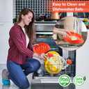 3rd Gen Chicken Shredder Tool Twist Large with Detachable Plate for Easy Transfer, Chicken Breast Shredder, Meat Shredder, Strong Anti-Slip Strip Base, Visible Lid, Ergonomic Handle, Dishwasher Safe (Orange)