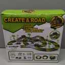 Dinosaur Toys,Create A Dinosaur World Road Race,Flexible Track Playset and 2 pcs Cool Dinosaur car for 3 4 5 6 Year & Up Old boy Girls Best Gift (Green)