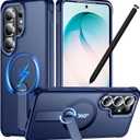 Designed for Samsung Galaxy S26 Ultra Case,[Built-in Invisible Kickstand][Compatible with MagSafe][Military Grade Shockproof], Slim Translucent Matte Phone Case for Samsung S26 Ultra-DrakBlue