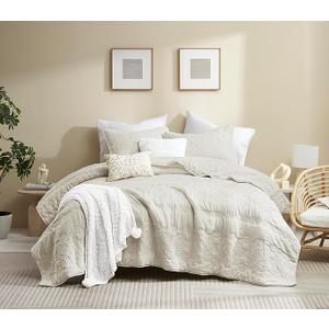 B2EVER Boho Light Beige Quilt Queen Size Bedding Sets with Pillow Sham, Bohemian Lightweight Soft Bedspread Coverlet, Quilted Blanket Thin Comforter Bed Cover for All Season, 3 Pieces, 90x90 inches