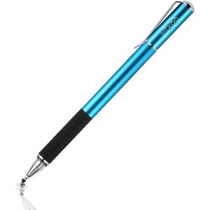 Mixoo 2-in-1 High Precision Stylus (Disc & Fiber Tips 2 in 1 Series), Extra with 3 Replaceable Tips, Compatible with Capacitive Touch Screen Devices (Blue)