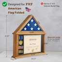 ASmileIndeep Flag Display Case Box for Folded 3'x5' American Veteran Flag Solid Wood Military Flag Certificate Shadow Box with Wall Mount Display Flag Frame Holder for Badges Medals (Walmut)