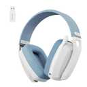 BINNUNE 2.4GHz Wireless Gaming Headset with Mic for PS5, PS4, PC, Mac, PlayStation 4 5, Bluetooth Gaming Headset with Flip Microphone,Headphones for Laptop Computer (White\Blue)