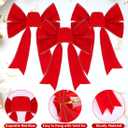 Bomivix Christmas Bows - 12Pcs Christmas Red Velvet Bows 9''x13'' Packaged in a Box, Perfect for Gift Wrapping, Tree, Wreath, Gifts & Home Christmas Decorations