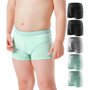 Carer Boys Incontinence Underwear Washable with Front Absorbent 70ML Breathable Cotton Absorbent Underwear for Kids 5 Pack Reusable Waterproof Incontinence Underwear for Boys Age 4-18, Medium