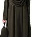 ihvan online Muslim Dresses for Women, Prayer Dress, Hijab Abaya, One-Piece Islamic Prayer Dress Gift for Eid Ramadan (3XL-6XL, Khaki)