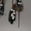 12 Pack Artificial Berries Picks, Christmas White Berry Picks with Pinecone Bowknot Winter Pine Branches Stems White Holly Spray for Christmas Tree Decoration Xmas Party DIY Crafts (White, 12)