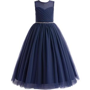 Glamulice Flower Girl Wedding Dress Tulle Long A Line Holiday Birthday Party Ball Gown Girls Formal Pageant Maxi Dresses (15-16 Years)