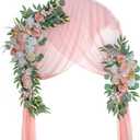 Wedding Arch Flowers, Artificial Flowers for Decoration, 2pcs Flower Swag and 1 pcs Semi-Sheer Chiffon Table Runner Swag for Beautiful Dream Wedding Ceremony Floral Decor - Pack of 3 (Purple&light Purple)