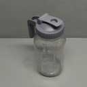 Mason Jar with Pour Spout Lid V-shaped, 64 oz Iced Tea Pitcher with Lids Double Leak Proof, 2 Quart Drink Pitcher for Breastmilk, Sun Tea, Juice, Coffee Creamer, Juice Containers (Gray)