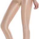 HTRUIYA Women's Oil Shiny Slik Dance Tights 70D High Stretch Tight Shaping Shiny Pantyhose Shimmer Tights for Women (Nude)