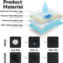 2 x Cat Food Mat Absorbent Dog Mat for Food and Water Non Slip Quick Dry Dog Bowl Mats for Floors 19" X 12" Paw Dark Gray