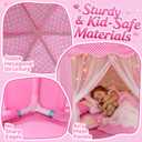 wilwolfer Princess Castle Play Tent for Girls Large Kids Play Tents Hexagon Playhouse with Star Lights Toys for Children Indoor Games (Pink)