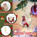 2 x Christmas Tree Decorations, Acrylic Animal Christmas Ornaments, Home Decoration, Party Decoration, Small Animals on The Moon (Moon Fox)