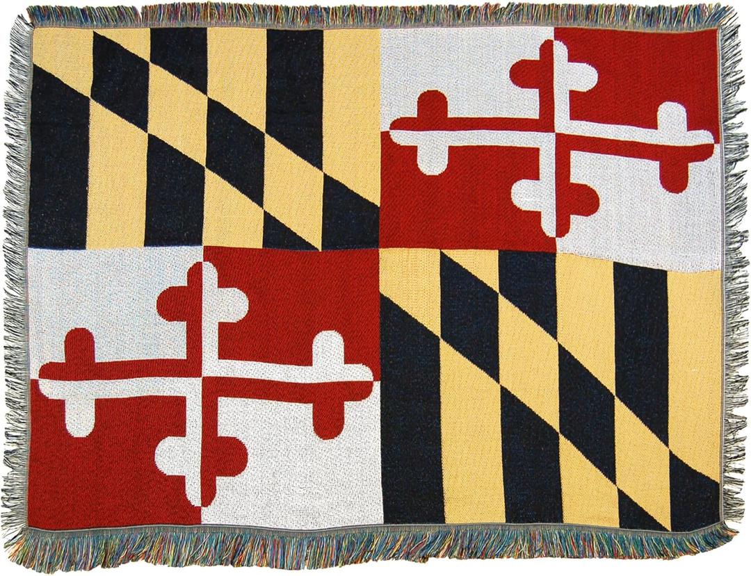 Northwest Maryland State Flag Woven Tapestry Throw Blanket, 48" x 60"