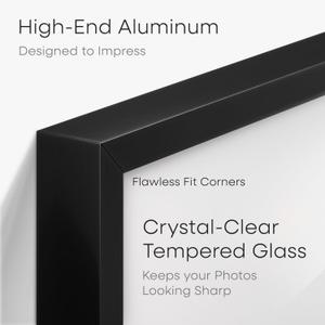 Homeforia Black Picture Frame for Wall or Tabletop, High-End Metal   9"-7"