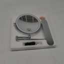 Gospire 8.5" Rechargeable Wall Mounted Lighted Makeup Mirror with Magnification 10X, Adjustable Brightness & Height, 3 Light Colors, 360° Rotation, Magnifying Mirror with Light for Women - Chrome