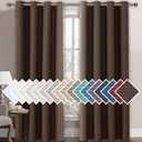 H.VERSAILTEX Linen Blackout Curtain 84 Inches Long for Bedroom/Living Room Thermal Insulated Grommet Linen Curtain Drapes Primitive Textured Burlap Effect Window Drapes 1 Panel - Heather Cocoa Brown