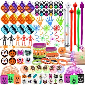 Halloween Party Favors For Kids, 206pcs Halloween Treats Non Candy, Trick Or Treat Toys Assorted, Classroom Prizes Rewards, Assortment Gifts Bulk Toys For Treat Bags Fillers