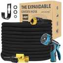 HEVEGRD Garden Hose 100 FT, Expandable Garden Hose, 2024 New Patented Expandable Water Hose, 60 Layers of Innovative Nano Rubber, Lightweight, No-Kink, Repairable, Retractable Flexible Hose
