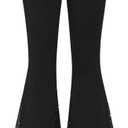 Verdusa Women's Goth 70s Bell Bottoms Pants Y2K Flare Pants Disco Outfit Party Clubwear (Black)
