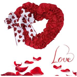 Love Wreath Valentine Mother's Day Wreath for Front Door Decoration Love Pendant for Valentine's Day Decorations Wedding Decor Supply Heart for Wall Door Car Art Decor Accessories