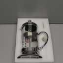 DUJUST Silver French Press Coffee Maker, Luxury Design French Coffee Press with 4-Level Filter System, High-Grade Glass for Hot & Cold Resistance, Include Long Size 304 Stainless Steel Spoon - 34oz