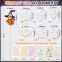 Juexica 24 Pcs Halloween Fairy Wands Kit Including 24 Unfinished Wood Pumpkin Wands and 6 Sheets Gem Stickers for Witch and Princess Birthday Party Favors Decorations DIY Craft Gift, 6 Styles