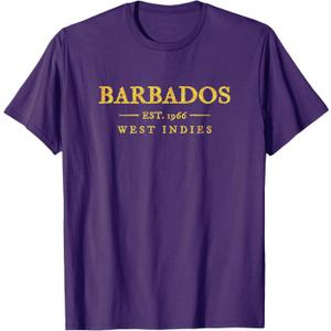 Barbados Retro Colorful Text Mens Womens Cruise Souvenir T-Shirt, Size S