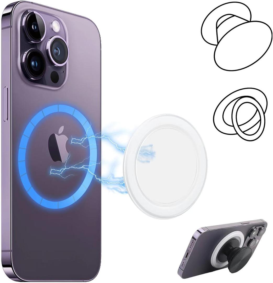 Frosted Magnetic Base for PopSocket Phone Grips Holder for iPhone 15/14/13/12 Removable Phone Stand Compatible with MagSafe Cases